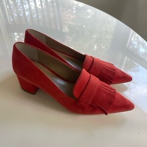 Ann Taylor Kiltie Suede Block Heel Pumps - 7.5